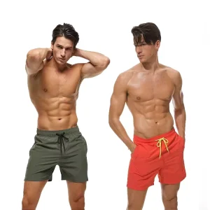 Men’s Custom Quick Dry Fitness Swimwear Plaid Printed Polyester Spandex Beach Board Shorts Breathable Waterproof for Plus Size