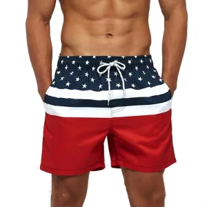 Men’s Custom Sublimation Print Board Shorts Quick Dry Beach Swimwear Plus Size Polyester Spandex