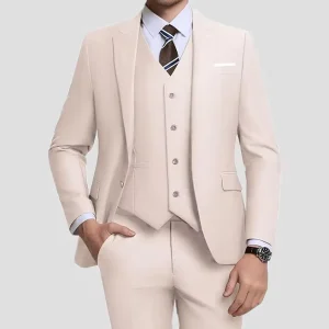 Men’s Custom Suit Set, 3 Pieces, for Wedding and Working