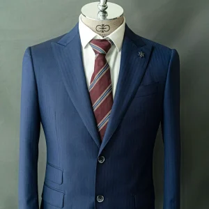 Men’s Custom Suit Set Single Row Two Buttons Waterproof Design with Zipper Fly Closure According to Customer Preferences