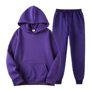 Men’s Custom Two Piece Activewear Gray Hoodie Straight Wide Leg Sweatpants Quick Dry 100% Polyester Printed Design for Gym