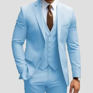 Men’s Custom Wedding Suit Set, 3 Pieces, for Wedding and Working