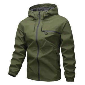 Men’s Customizable All-match Solid Color Sports Outdoor Mountaineering Jacket Windproof Hooded Cardigan Zipper Spring Autumn