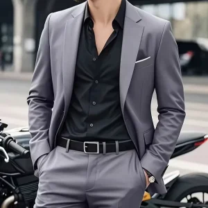 Men’s Customizable Casual Business Slim American Style Blazer Solid Color Plus Size Anti Shrink Anti Static Suit Pants