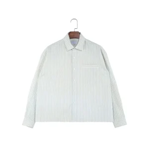 Men’s Customizable Stripes Long Sleeve Cotton Blended Shirt