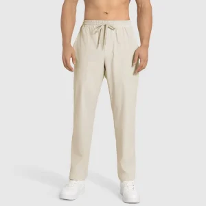 Men’s D DMK006 Athletic Trousers with Elastic Waist Drawstring Comfortable for Gym Workouts Daily Wear Solid Pattern