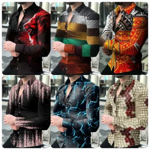 Men’s Designer Clothing Hawaii Fashion Elegant Classic Printed Shirt for Men