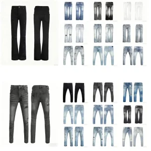 Men’s Designer Luxury High Quality Straight Vintage Trousers Mid Top Distressed Stacked Denim Hip Hop Y2K Style