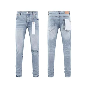 Men’s Designer Ripped Vintage Slim Jeans Blue Men Pants Distressed Denim Jeans