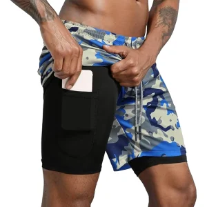 Men’s Double-Layer Quick Dry Training Shorts Breathable Gym Running Shorts