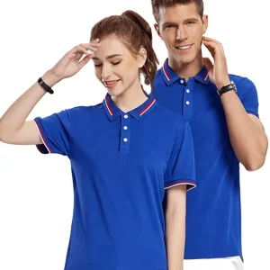 Men’s Embroidered Polo Shirts Summer Turn-Down Collar 100% Polyester Custom Print Quick Dry Knitted Two-Tone Polo Shirt