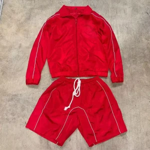 Men’s Factory Custom Lightweight Nylon Sweatpants Windbreaker Suit Zipper Jacket Jogger Reflective Zipper Hoodies Sets