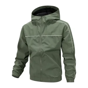 Men’s Factory Stock Soft Shell Lightweight Jacket Customizable Outdoor Workwear Sports Coat with Loose Windproof Hood Casual Top