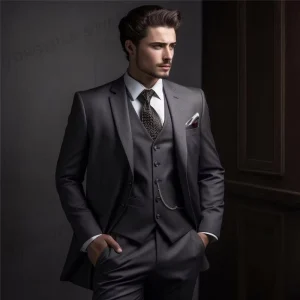 Mens Fashion Blazer Men Plus Size Jackets Single Breasted Business Men’s Formal Suit Slim Fit Tweed Suit