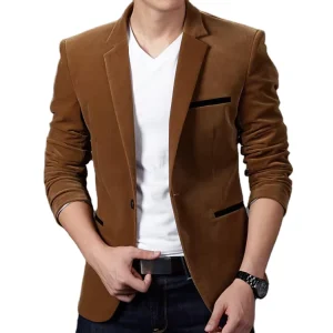 Men’s Fashion Brand Blazer Casual Suit Jacket Solid Male Mens Blazers