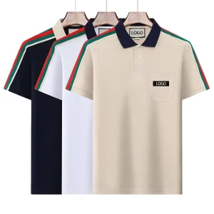 Men’s Fashion Business Casual Polo Shirt Embroidered Printed Breathable Comfort