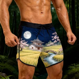 Mens Fitness Beach Shorts Bodybuilding Workout Swimwear Quick Dry Athletic Gym Training Shorts