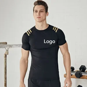 Men’s Fitted Casual Shirts Professional Sportswear Oem Logo Custom Fitness Gym Workout T shirts for Men