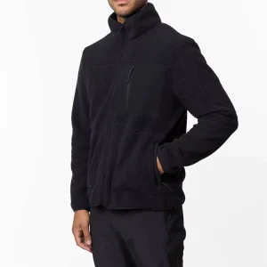 Men’s Fleece Jacket Full Zip Lightweight Outdoor Hiking Stand Collar Hooded Waterproof Breathable Winter Coat