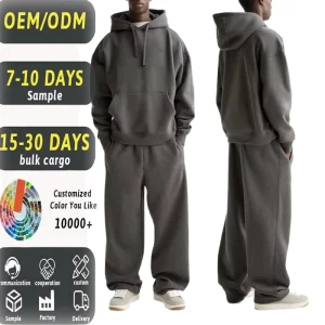 Men’s Fleece Tracksuits Cotton Polyester Blank Pullover Hoodie Set Reliable Manufacturer with Global Delivery