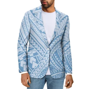 Men’s Formal Business Suit Blazer with Polynesian Hawaii Print