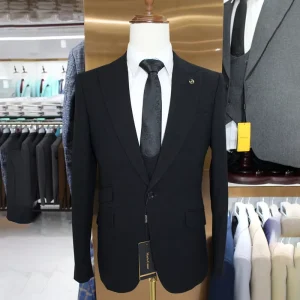 Men’s Formal Party Blazer Outfits Black Single Breasted Slim Fit 3 Piece Jacket Pants Vest Plus Size and Breathable