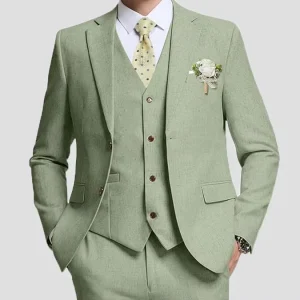 Men’s Formal Suit Set, 3 Pieces, for Business, Prom, and Wedding