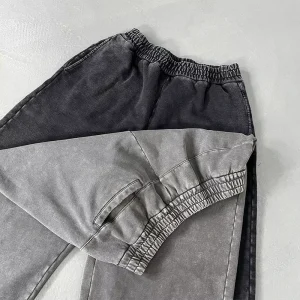 Men’s French Terry Solid Cotton Sweatpants Baggy Oversized Wide Leg Streetwear Casual Heavyweight Sweatpants