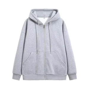 Men’s Full Zip up Cotton Puls Size Hoodie Custom Print Logo Waterproof Solid Knitted Sweatshirt 300 Garms OEM Supply
