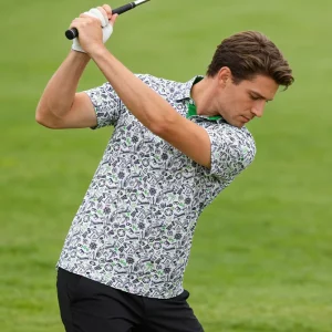 Men’s Full-print Golf Polo Short-sleeved Shirt Quick-drying Breathable Sportswear Comfortable and Versatile