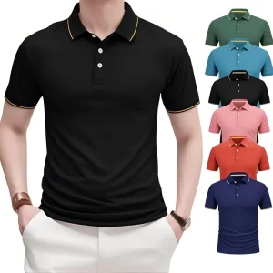 Men’s Golf Polo T Shirt Casual Clothing with Anti-Pilling Feature Knitted Fabric Custom Prints