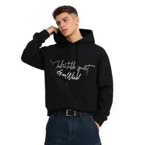 Men’s Gothic Hoodie Streetwear Heavyweight 450gsm Cotton Geometric Rhinestone Spider Web Puff Printing Pullover Sweatshirt