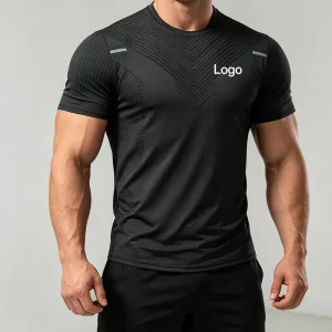 Men’s Gradient Raglan Sleeve Athletic Suit Quick Dry Casual Sportswear Fitness Maillots De Sport