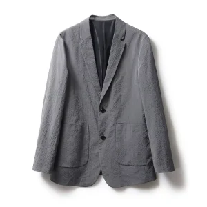 Men’s Grey Viscose Polyester Breathable Jacket Casual Blazer Big Size Formal Suit Custom 2 Buttons