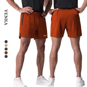 Men’s Gym Fitness Sweatpants Solid Color Quick Dry Jogging Workout Short Pants With Pockets Towel Hole Shorts for Men
