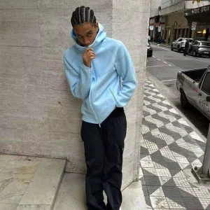 Men’s Gym Training Suit Tech Fleece Zipper Hooded Tracksuit Cotton Tech Fleece CTA Two Piece Set New Design for Fitness