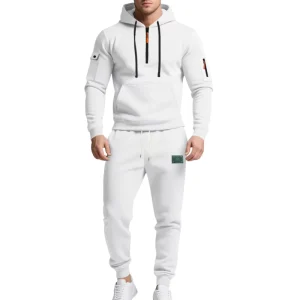 Men’s Half Zip Pullover Hoodie Set Sleeve Pocket Sweatpants Two Piece Sportswear Running Jogging Tracksuit Sweat Suit