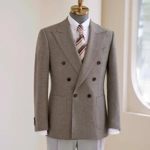 Men’s Haute Couture Bespoke Wedding Suit 100% Wool Super British Fabric 300g V neck Single Breasted