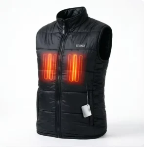 Men’s Heated Puffer Vest with Zipper Closure Rechargeable Sleeveless Winter Outerwear for Outdoor & Casual Use
