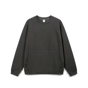 Men’s Heavyweight Crewneck Sweatshirt 380GSM Raglan Sleeve Fleece Pullover Minimalist Boxy Fit Streetwear Blank Top