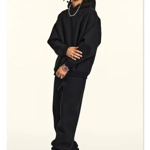 Men’s Heavyweight Terry Hoodie and Pants Sets Low MOQ Vintage Style for Autumn and Winter