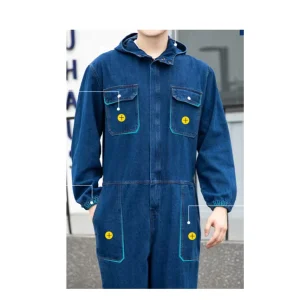 Men’s Hi Vis Professional Anti Static Workwear Sets Dust Proof Waterproof Coverall Hand Drawn Embossed Construction
