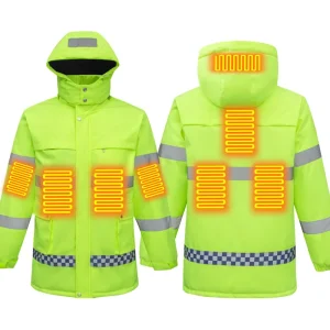 Men’s Hi Vis Safety Work Jacket Waterproof Reflective Zip Hoodie Stand Seamless Pattern Heated Work Clothes Men Women’s Safe
