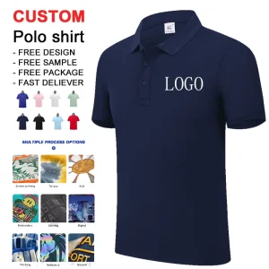 Men’s High Quality Short Sleeve Polo Golf Shirts Custom Logo Embroidery Knitted Fabric Custom Polo Shirts