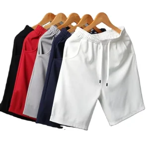 Men’s High Quality Summer Shorts High Street Style Training Breathable Shorts Casual Short Pants with Elastic Waist Woven