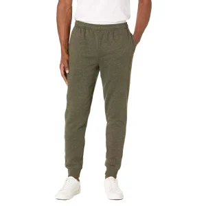 Men’s High Waist Straight Pants Organic Cotton Sweat with Drawstring Casual Trousers