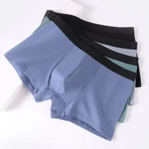 Men’s High-end Business Boxer Underwear Seamless Knitted Mid-Rise Breathable Quick Dry Waist Logo Factory Direct Sale
