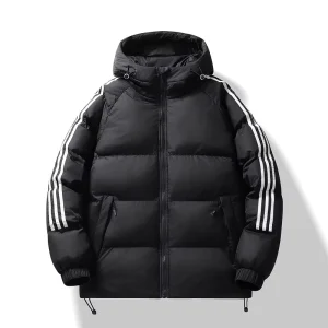 Men’s High quality Custom Hooded Puffer Jacket Thick Waterproof Breathable Zipper Casual Outdoor Down Jacket for Winter Warmth