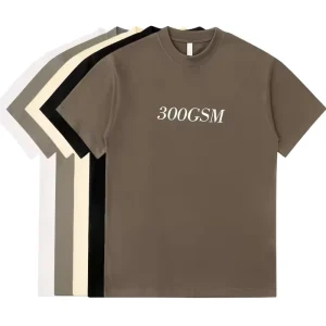 Men’s Hip Hop T-shirts 300gsm Thick 100% Cotton Knitted Oversized Breathable Anti-Wrinkle Summer Digital Printing Blank