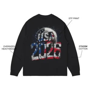Men’s Hoodie Custom Logo Pullover 275gsm Long-Sleeve T-Shirt Loose-Fit Casual OEM